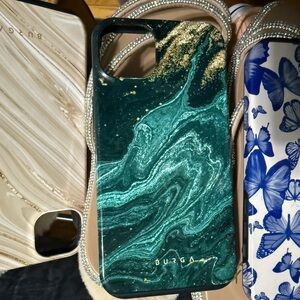 Burga Green and Gold Marble Phone Case